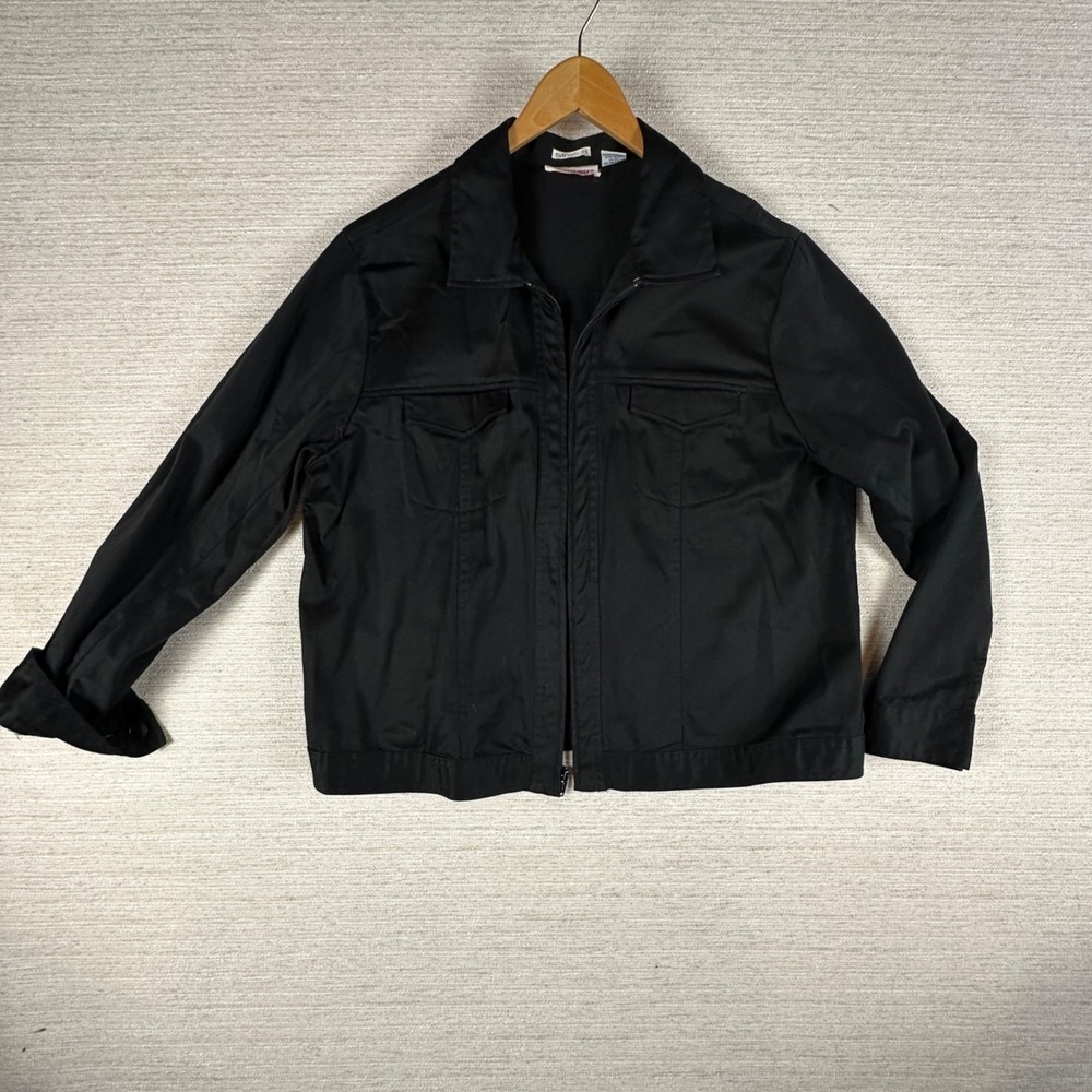 Joanna Plus Black Stretch Zip up Jacket 1X Gorpcore Corporeal Punk Grunge Baddie